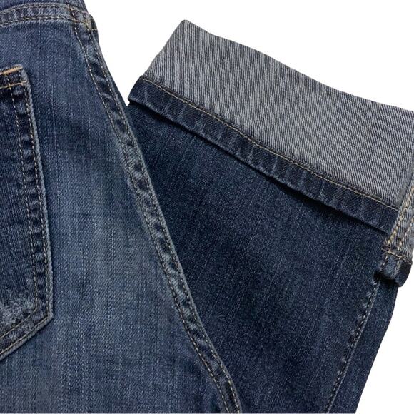 Banana Republic Girlfriend Jeans Size 26 / 2 Crop Cuffed Ankle Length Dark Wash - Picture 10 of 13